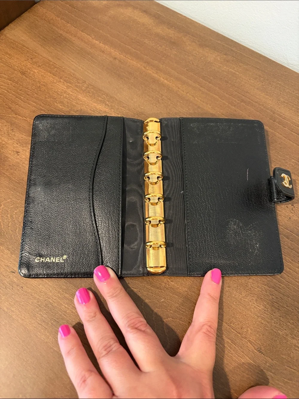 Vintage Chanel Black Leather Agenda/Planned